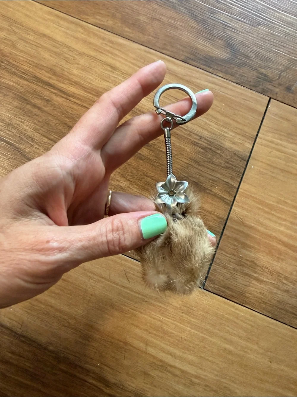 Vintage Style Real Fur Animal Head Keychain Small Fur Charm